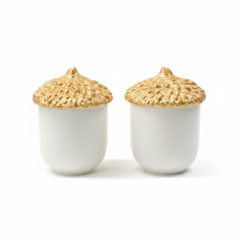 Acorn candles — white background