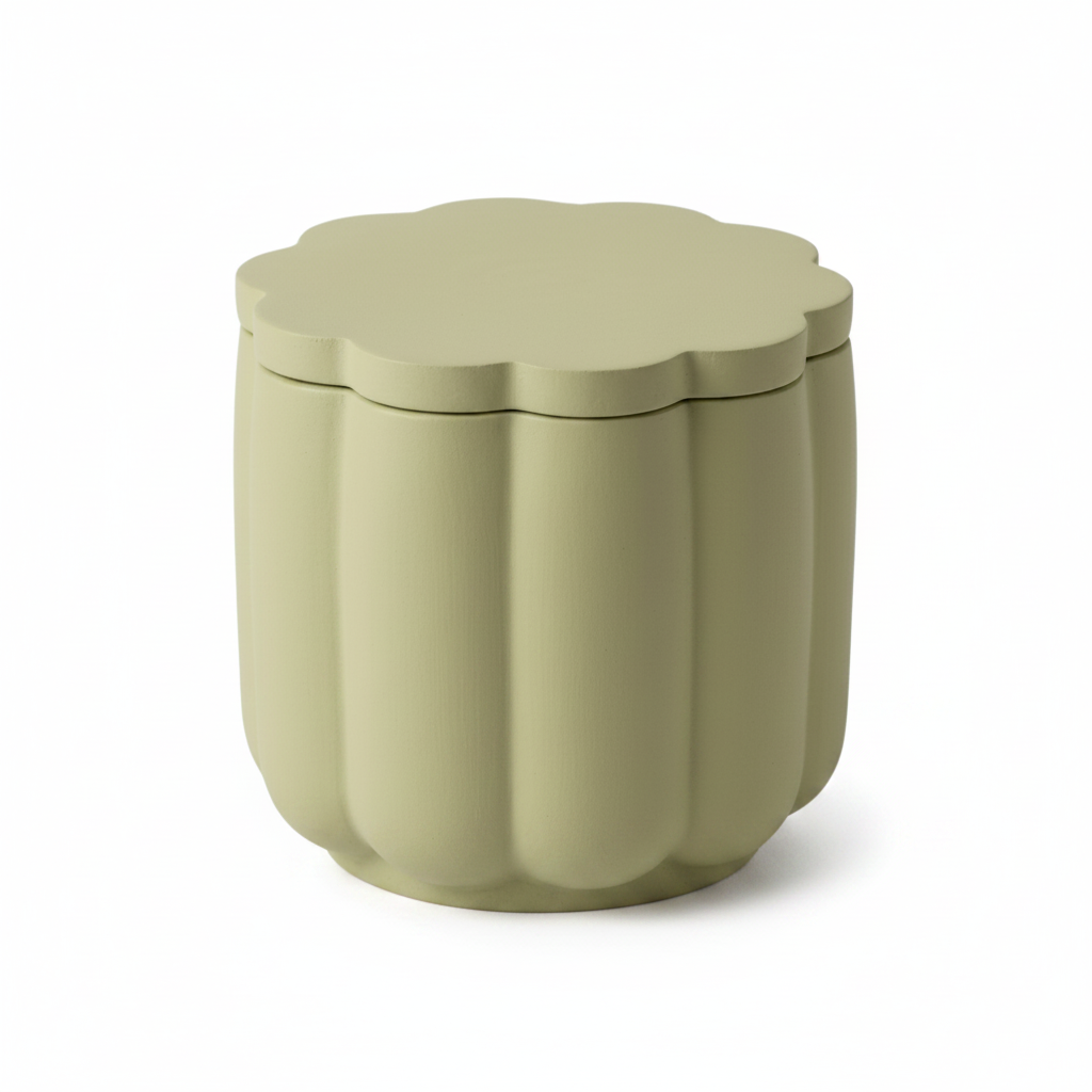 Sage green dyniowy pojemnik białe tło